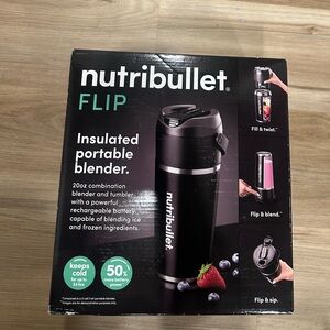 nutribullet Flip Portable Blender with Insulated Cup, Cordless, Black